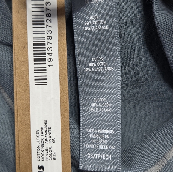 Skims Stretch Cotton Jersey Mock Neck Tank Tshirt Top Kyanite XSmall NWT - Picture 4 of 5